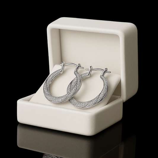 Orecchini Wave Moissanite 925